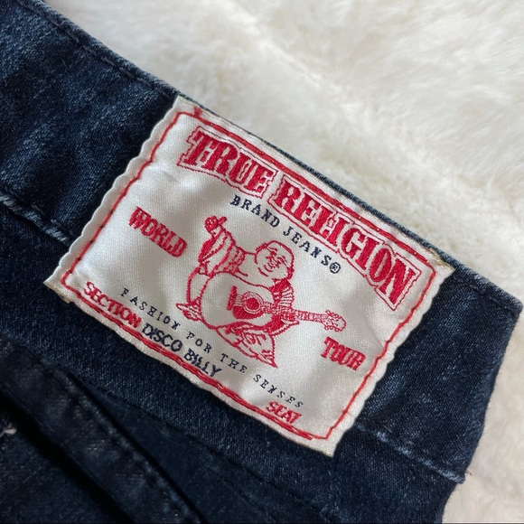 True Religion Vintage Rhinestone Disco Billy Big T Jeans Sz 24 RARE - Picture 10 of 13